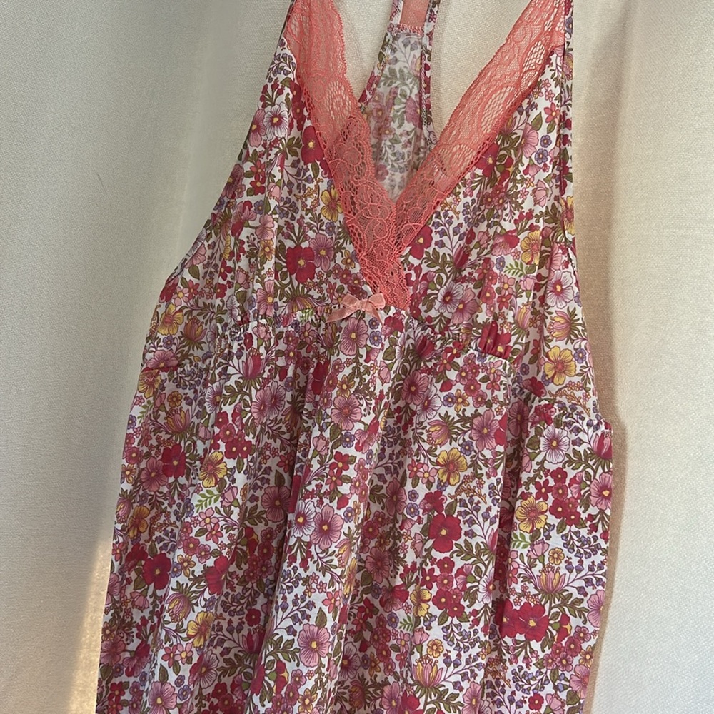Floral Pink and Orange Women's Nighty/summer dress by Flora Nikrooz - Picture 2 of 9